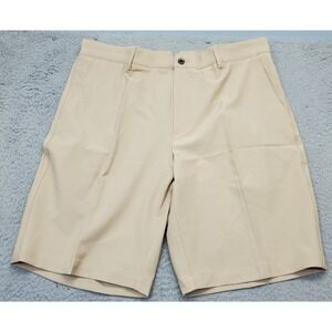 Dunning Golf Shorts Mens 34 Tan Woven Stretch Performance Regular Fit Waistband